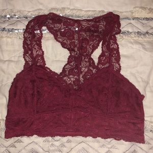 Red lace bralette
